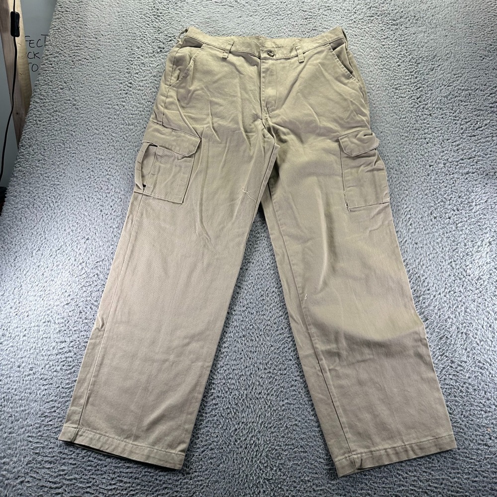 Red Kap Pant Mens 34x31 Brown‎ Cotton Cargo Straight Leg Baggy Utility Workwear